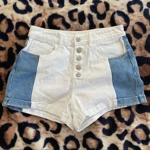 PacSun High Rise Patch Denim Shorts